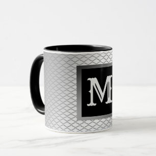 Caneca Metais De Prata De Luxo Elegante Monogramados