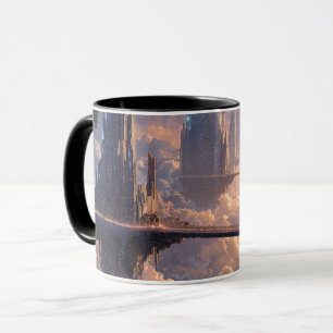 Caneca Metrópole Flutuante nas Nuvens