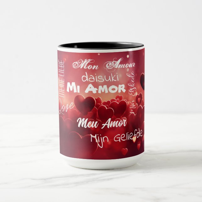 Caneca "Meu Amor" em diferentes idiomas (Centro)
