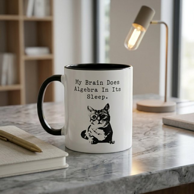 Caneca Meu Cérebro Faz Álgebra Enquanto Durmo Humor (Criador carregado)