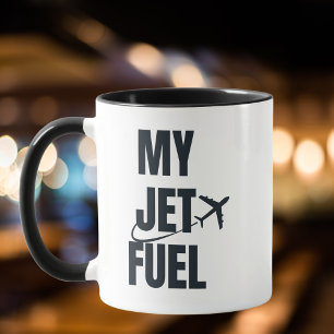 Caneca Meu Combustível de Jato & Avião, Namorado Marido,