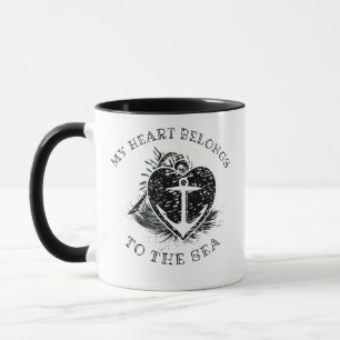 Caneca Meu Coração Pertence à Âncora do Mar