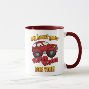 Caneca Meu coração vai Vroom Vroom para você!
