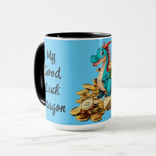 Caneca Meu Dragão da Boa Sorte Personalizável  (Frente Esquerda)
