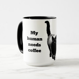 Caneca Meu humano precisa de café por causa de minha cita