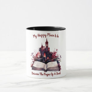 Caneca Meu Lugar Feliz Fica Entre as Páginas de um Livro
