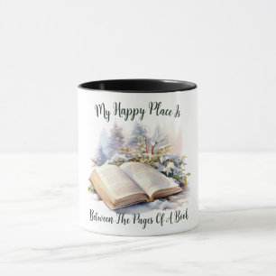 Caneca Meu Lugar Feliz Fica Entre as Páginas de um Livro