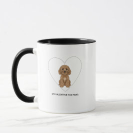 Caneca Meu Namorado Tem Patas Amante de Cães Cockapoo