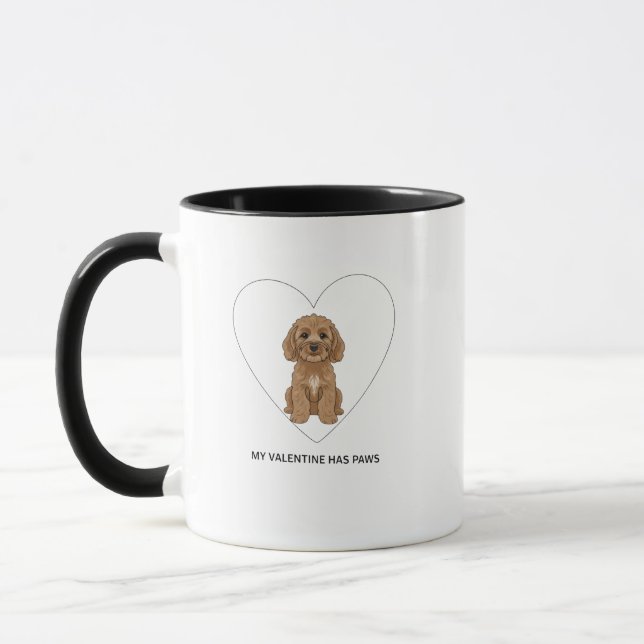 Caneca Meu Namorado Tem Patas Amante de Cães Cockapoo (Esquerda)