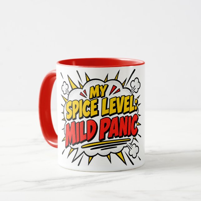 Caneca Meu Nível de Tempero: Pânico Leve (Frente Esquerda)
