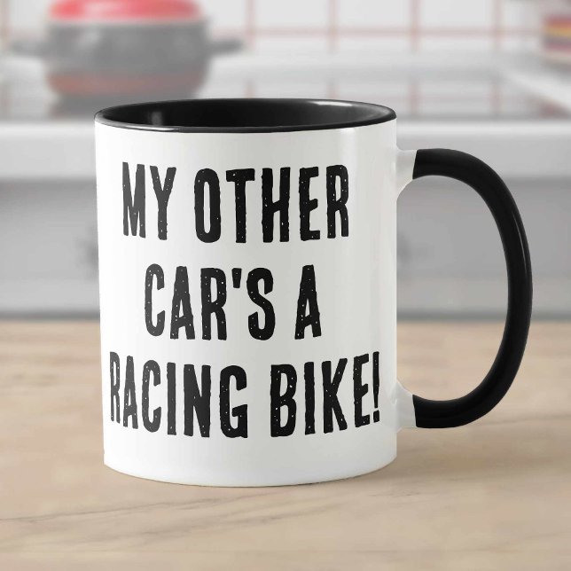 Caneca Meu outro carro é uma bicicleta de corrida (Criador carregado)