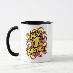Caneca Meu primeiro aniversario Com Unicórnios