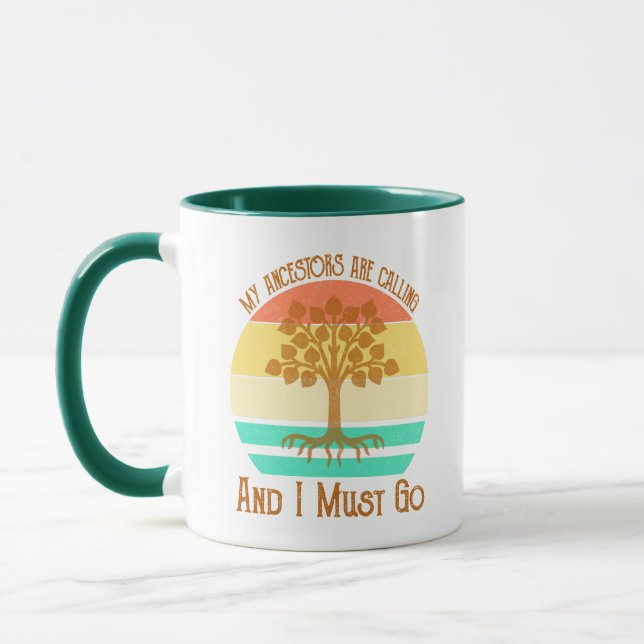 Caneca Meus Ancestrais Estão Ligando E Preciso Ir Genealo (Esquerda)