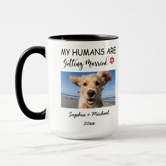 Caneca Meus Humanos Estão Se Casando – 2 Foto Personaliza (Esquerda)