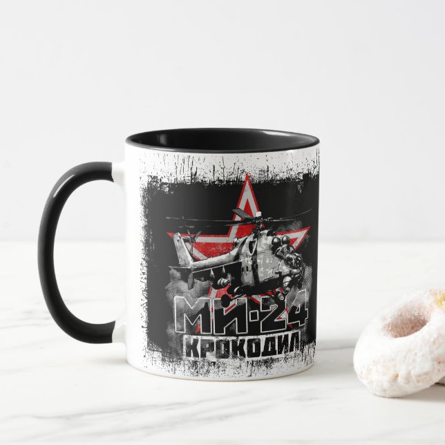 Caneca Mi-24 helicóptero soviético (Com Donut)