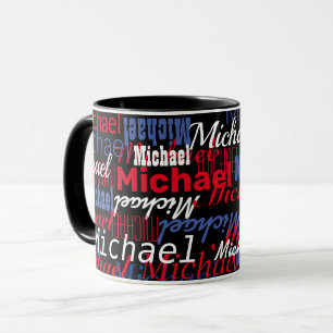 Caneca Michael Custom Name Black Mug