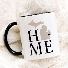 Caneca Michigan Casa Bege e Preto Coração do Estado