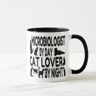 Caneca Microbiólogo ama gatos