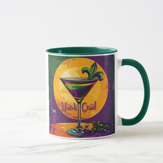 Caneca Mid Century Mardi Gras Sunset Fleur De Lis Martini (Direita)