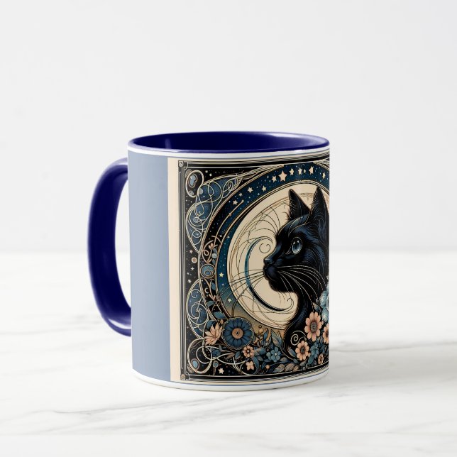 Caneca Midnight Muse in a Petaled Moon Frame (Frente Esquerda)
