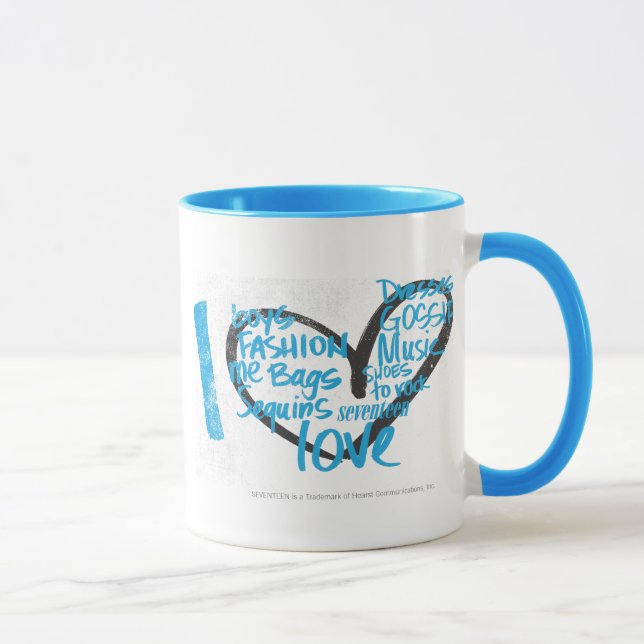Caneca Mim Aqua dos grafites do coração (Direita)