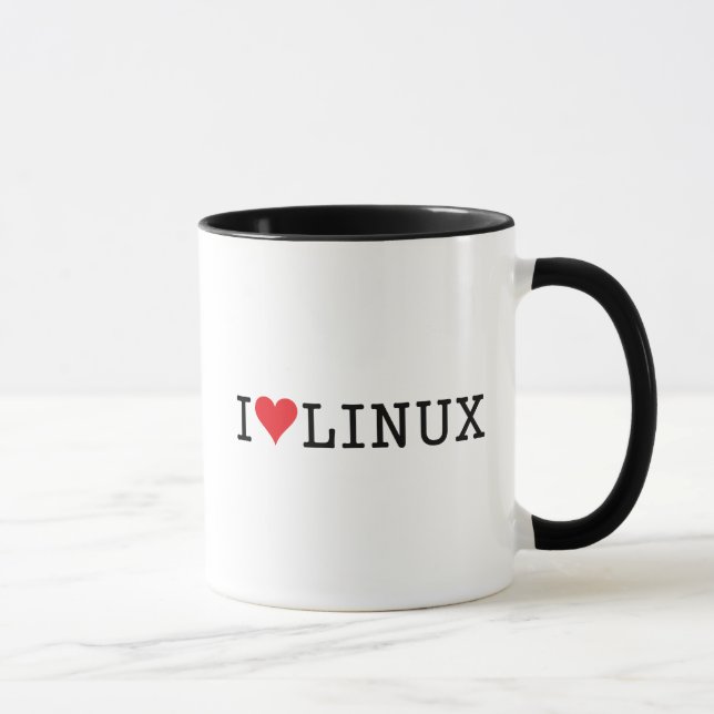 Caneca Mim coração Linux 2 (Direita)