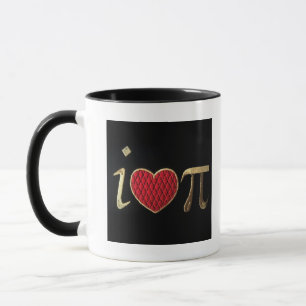 Caneca "Mim coração pi," mim luv pi com bordado vermelh