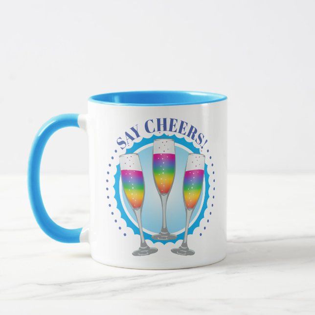 Caneca Mimosa Rainbow Champagne Glass Mug (Esquerda)