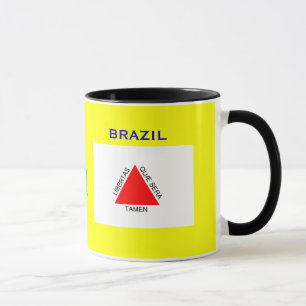Caneca Minas Gerais, Brasil Bandeira e Crest Mug