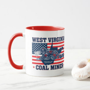 Caneca MINERADOR DE CARVÃO DA VIRGÍNIA OCIDENTAL vermelho