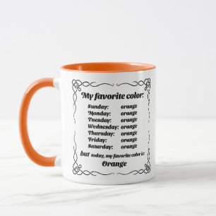 Caneca Minha cor favorita é laranja