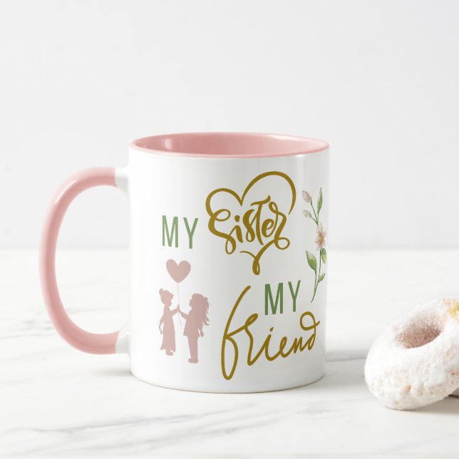 Caneca Minha Irmã, Minha Amiga Coffee Mug (Com Donut)