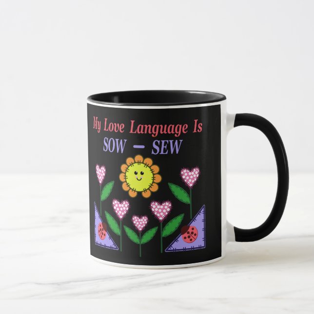 Caneca Minha Linguagem De Amor É Sow - Sew (Direita)