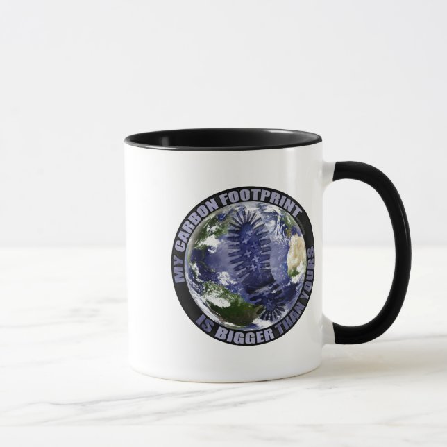 Caneca Minha pegada do carbono é mais grande do que sua! (Direita)