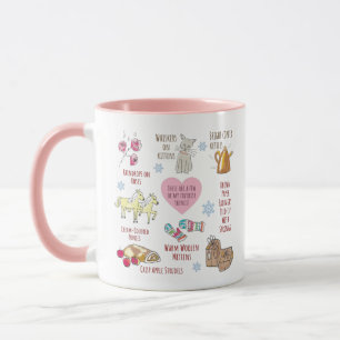 Caneca Minhas Coisas Favoritas Som de Música Fofo Desenho