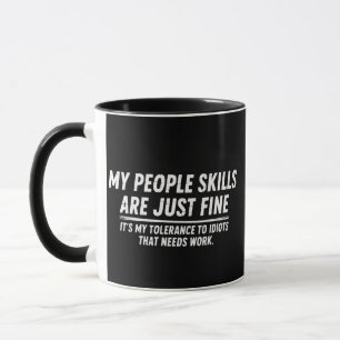 Caneca Minhas habilidades sociais estão bem Humor Sarcást