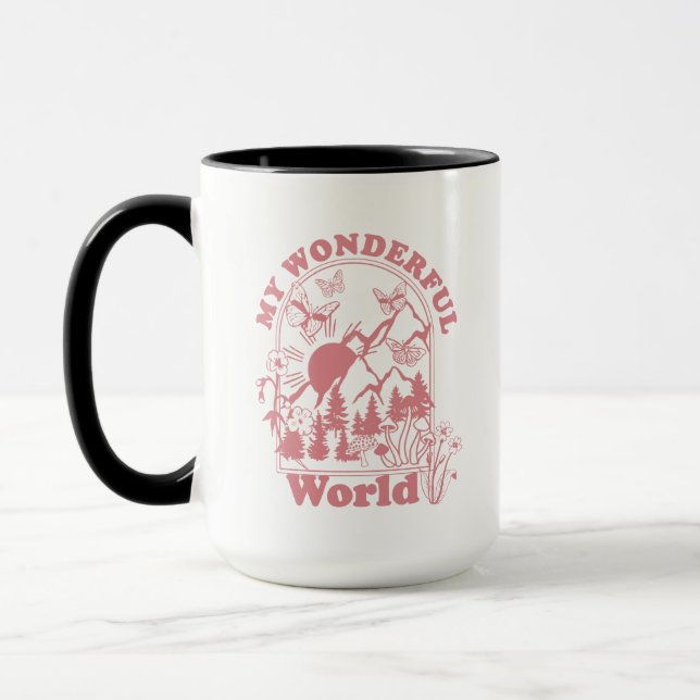 Caneca Minhas Maravilhosas Flores Retro do Mundo (Esquerda)