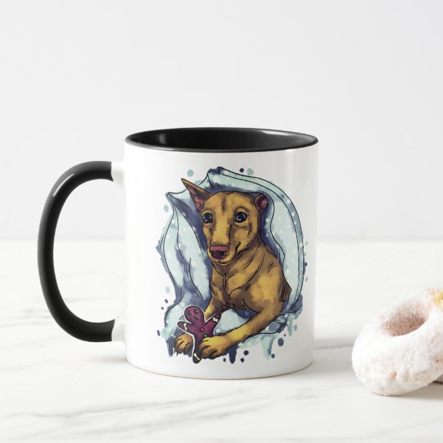 Caneca Miniatura Pinscher e pão de gengibre (Com Donut)