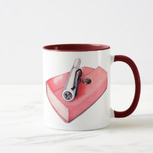 Caneca Minilivro de desenhos vermelho Mug