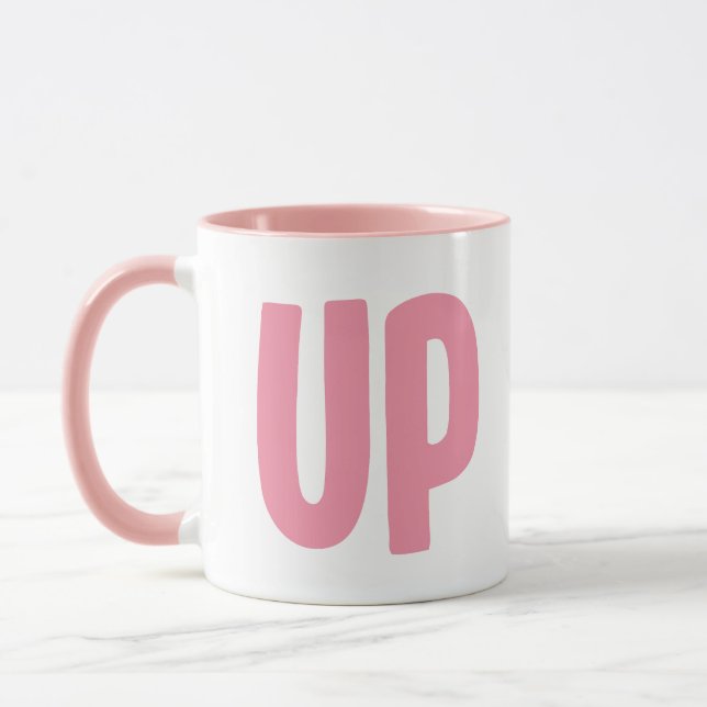 Caneca Mínima cor-de-rosa CUP Mug - É literalmente uma CU (Esquerda)