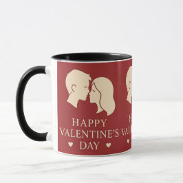 Caneca Minimal Couple Silhouette Valentines Romantic