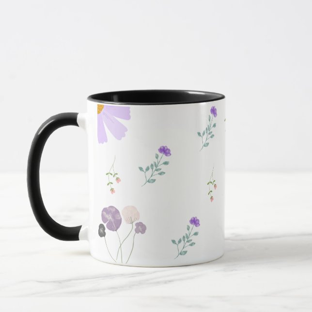 Caneca Minimal Floral Pattern Coffee Mug  (Esquerda)