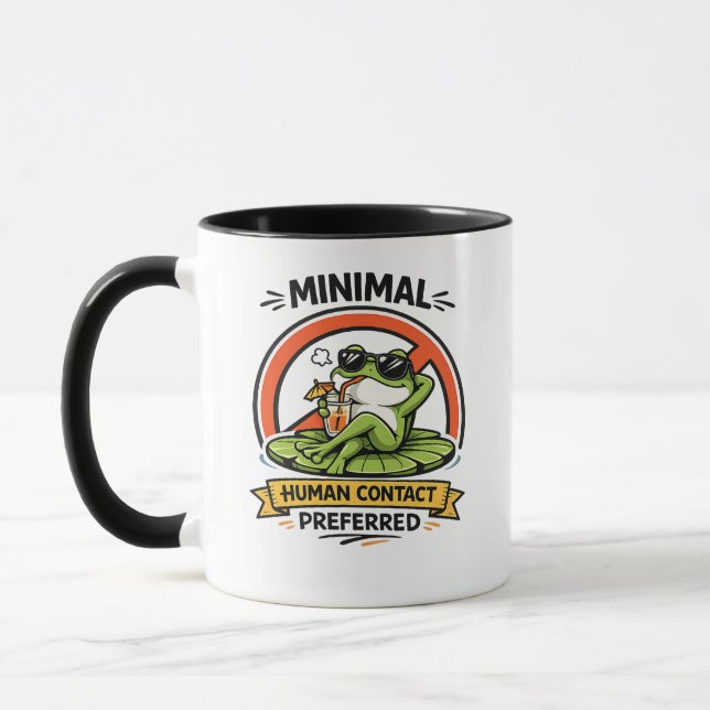 Caneca Minimal Human Contact Preferred Frog Design (Esquerda)