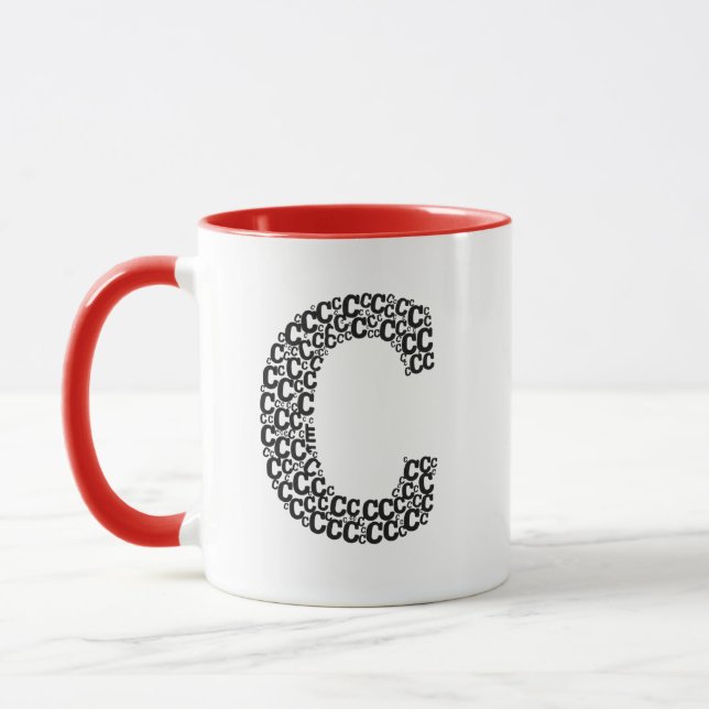 Caneca Minimal Letter C Typography Mug (Esquerda)