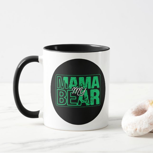 Caneca Minimal Mama Bear Typography Art (Com Donut)