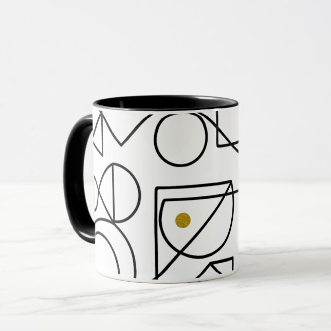 Caneca Minimalist Abstract Geometric Line Art Mug (Frente Esquerda)