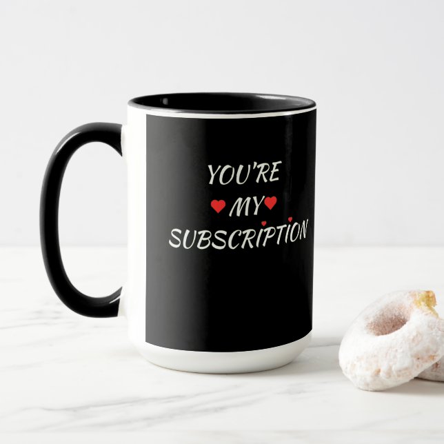 Caneca Minimalist Black & White Valentin's Mug (Com Donut)