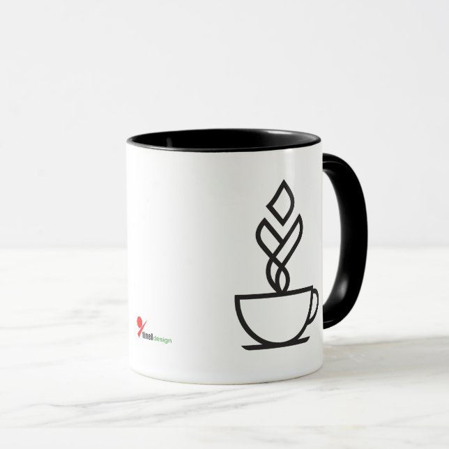 Caneca Minimalist Geometric Coffee Mug – Modern Cafe Art  (Frente Esquerda)