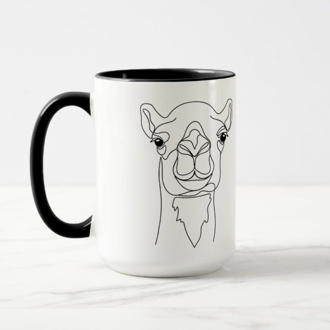 Caneca Minimalist One Line Camel Face Mug – Modern Contin (Esquerda)