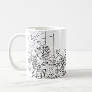 Caneca Minimalista de Linha Artística de Café Pari
